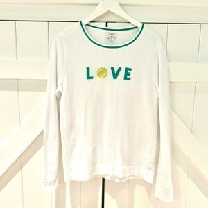 J Crew Factory women's Tennis Love Teddie pullover sweater Size M